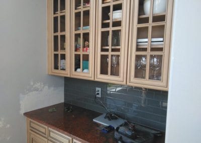 An image of refinished kitchen cabinet doors and drawers